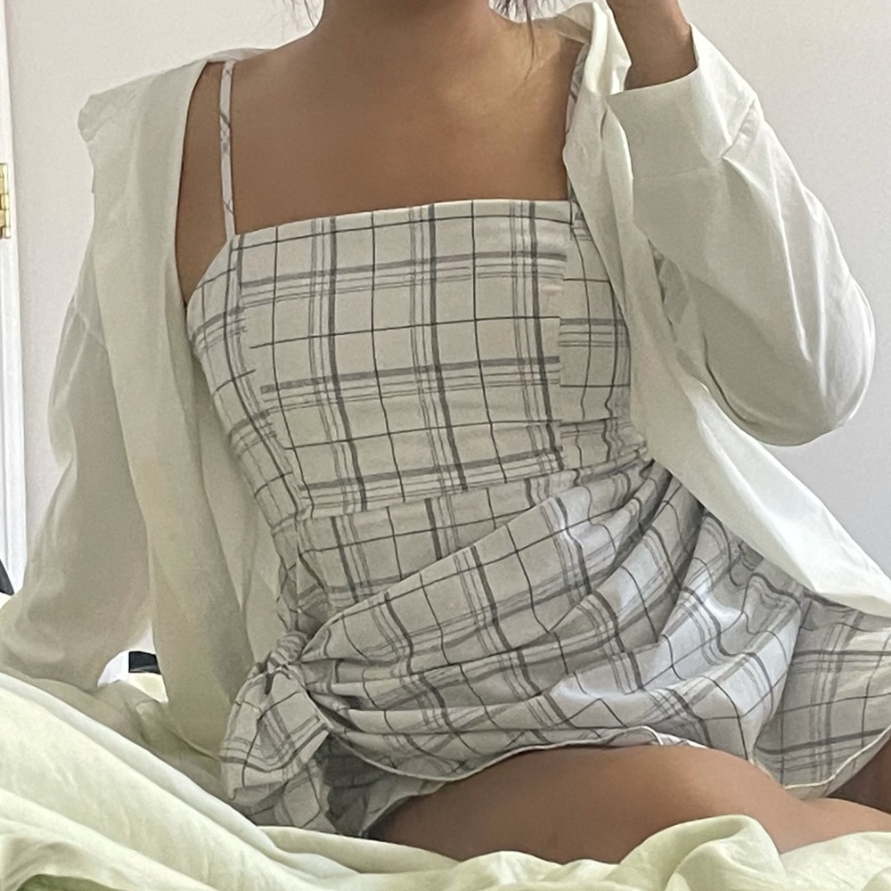 Princess Polly plaid tie front dress